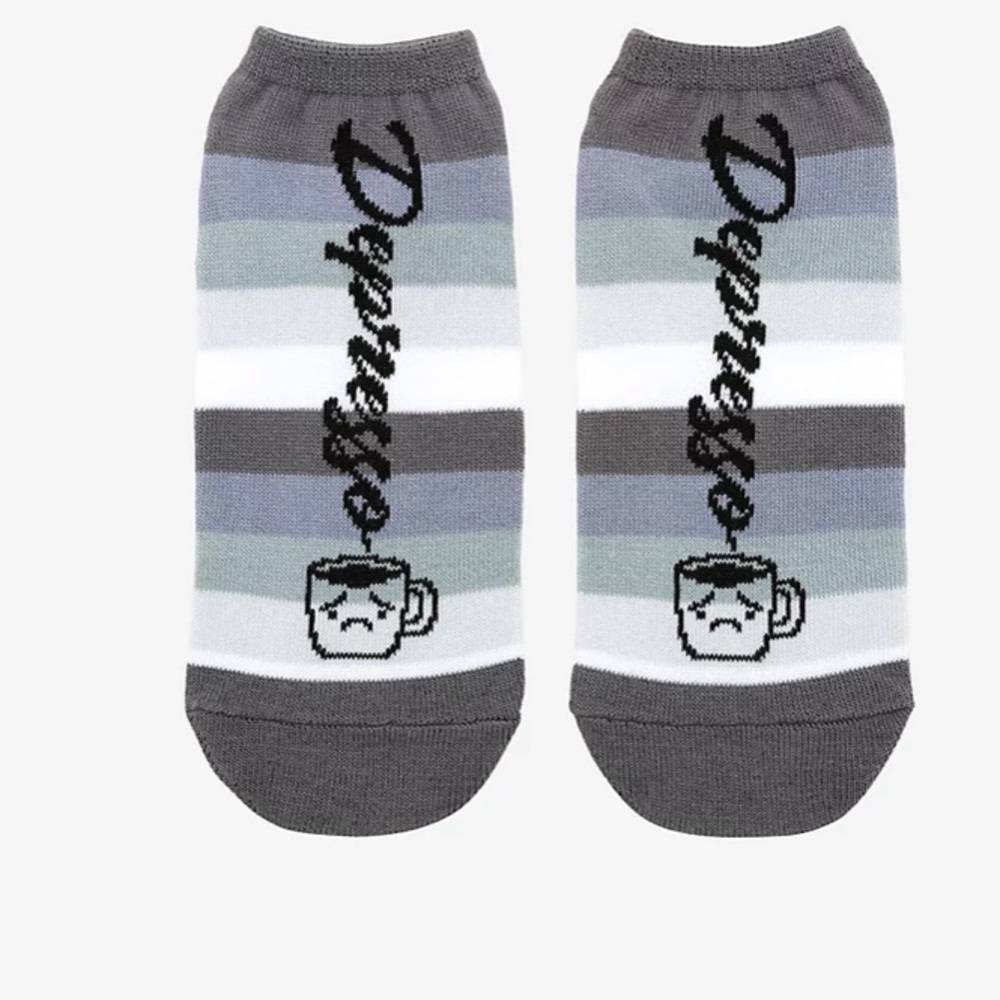 2/$12 Depresso Espresso Striped No-Show Socks Hot Topic